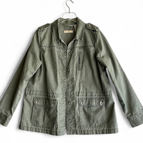 VTG Womens Levi's Olive Utility Jacket Hippie Indie Grunge Y2K Boho Gorpcore XL - Picture 2 of 9
